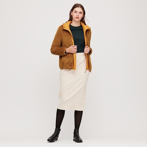 Áo lông cừu Uniqlo nữ Nhật Bản màu be - 418242