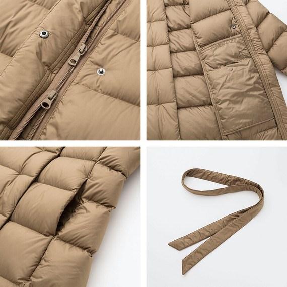 Áo lông vũ Uniqlo nữ dáng dài 2019 nâu-409122