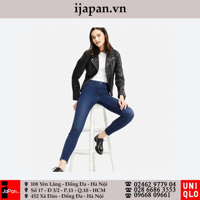 Quần legging denim Uniqlo nữ Nhật Bản màu xanh - 405283