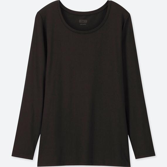 Áo giữ nhiệt Uniqlo nữ cổ tròn Nhật Bản màu đen - 450730