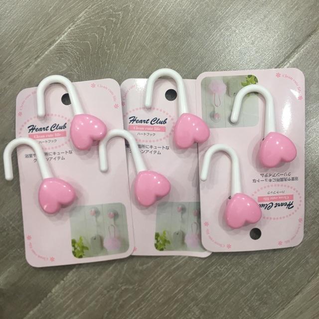 Set 2 móc hút chân không hình trái tim