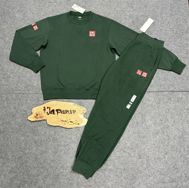 Bộ quần áo nỉ thể thao tennis, pickleball chính hãng Uniqlo da cá cổ tròn -450185