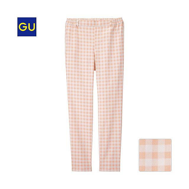 Quần thô mỏng Uniqlo Gu kẻ Nhật Bản màu hồng-269616