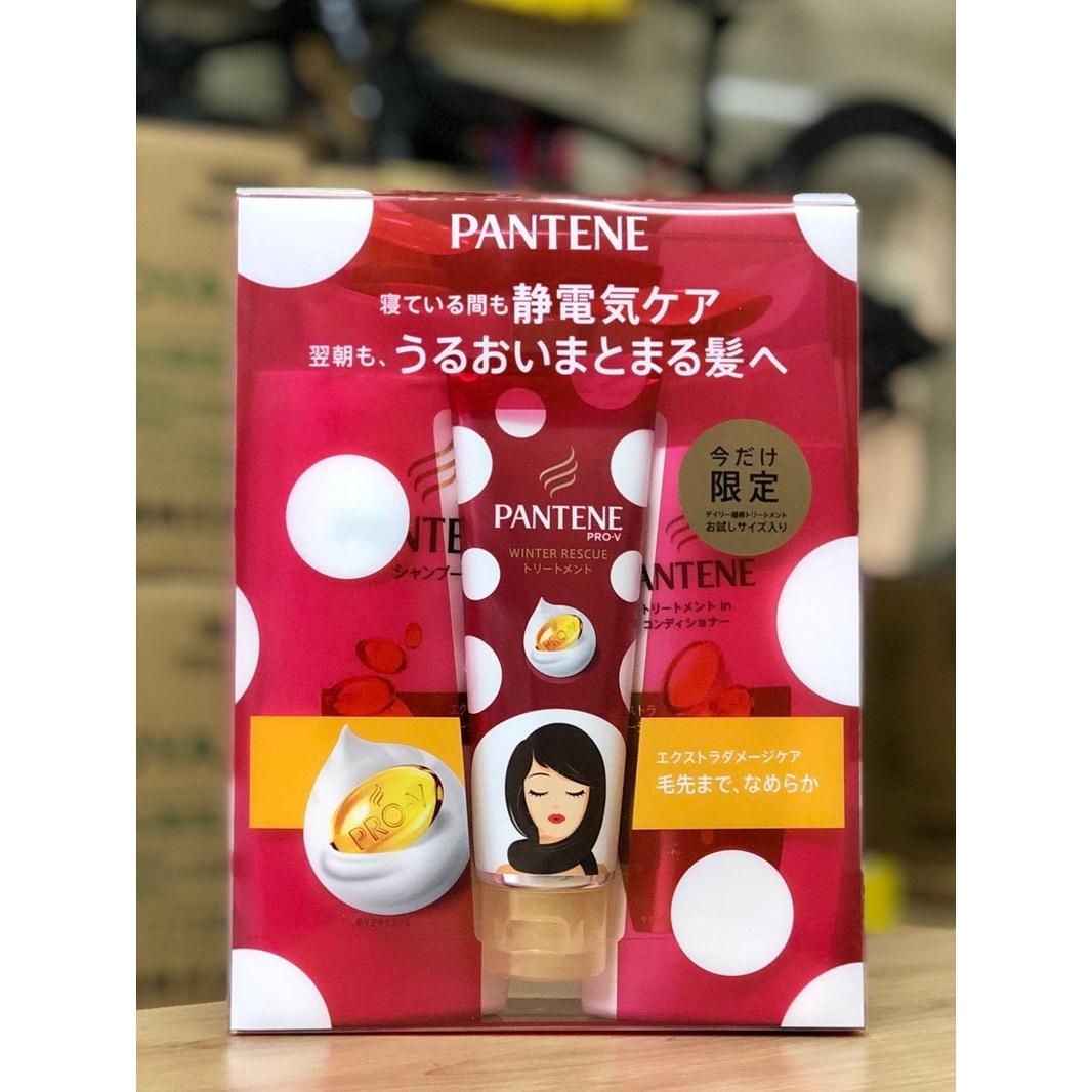 Dầu gội Pantene set 3 màu đỏ phục hồi tóc hư tổn
