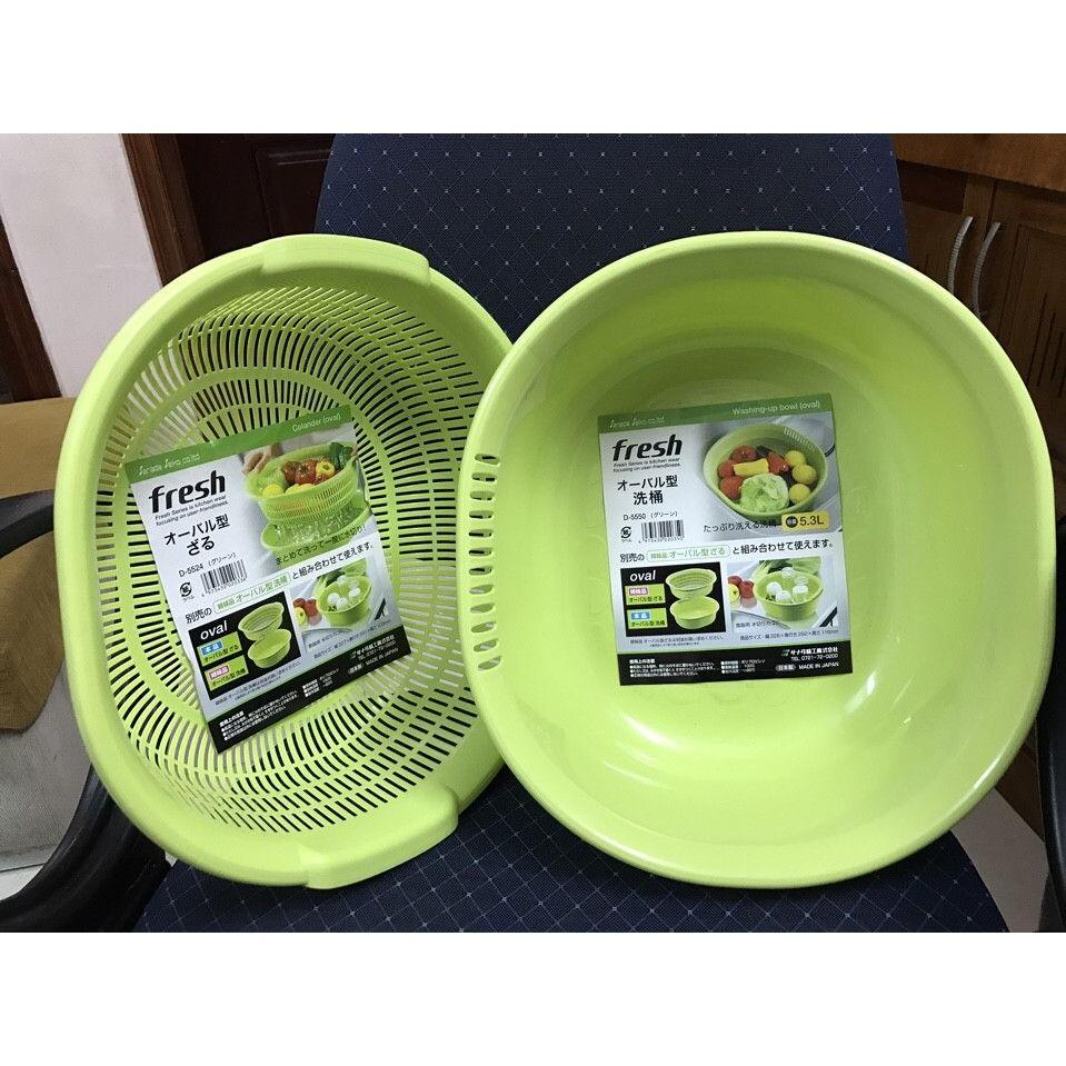 Bộ set 2 rổ nhựa, chậu nhựa 5.3L