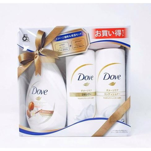 Set 3 dầu gội + dầu xả + sữa tắm Dove Nhật Bản hương hương Shea Butter và Vanilla