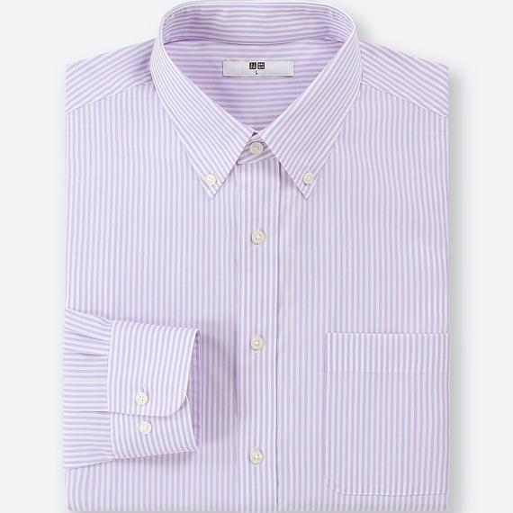 Áo sơ mi nam Uniqlo kẻ sọc Nhật Bản màu tím - 404386