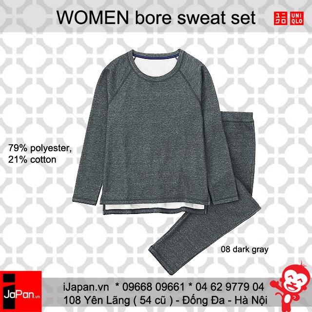 Bộ nỉ nữ lót lông cừu mặc nhà Uniqlo