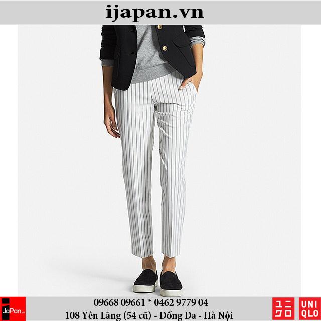 Quần âu cạp chun kẻ sọc Uniqlo Nhật thời trang nữ