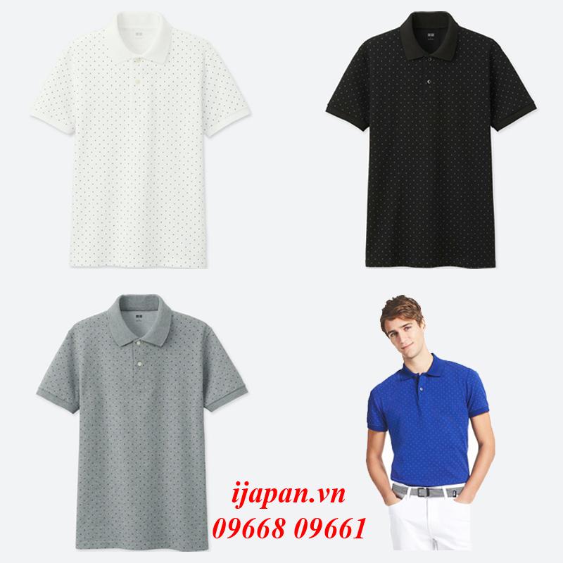 Áo phông polo Uniqlo nam chấm bi Nhật Bản - 404161
