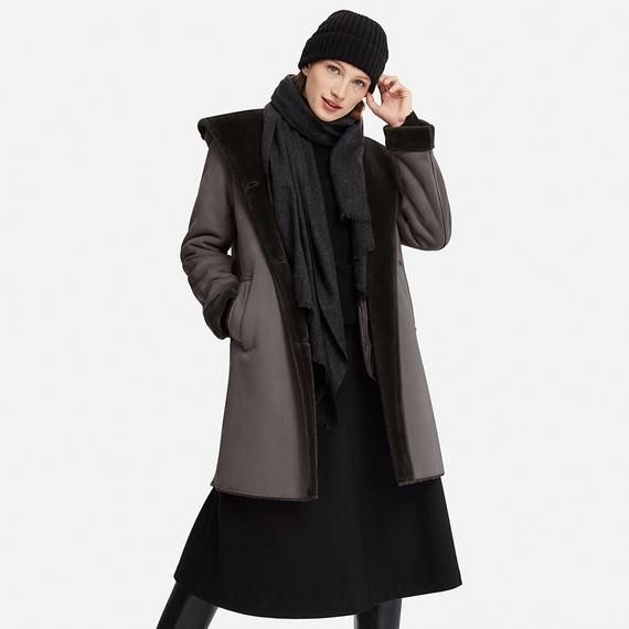 Áo da lộn Uniqlo nữ dáng dài 2019 - 409857