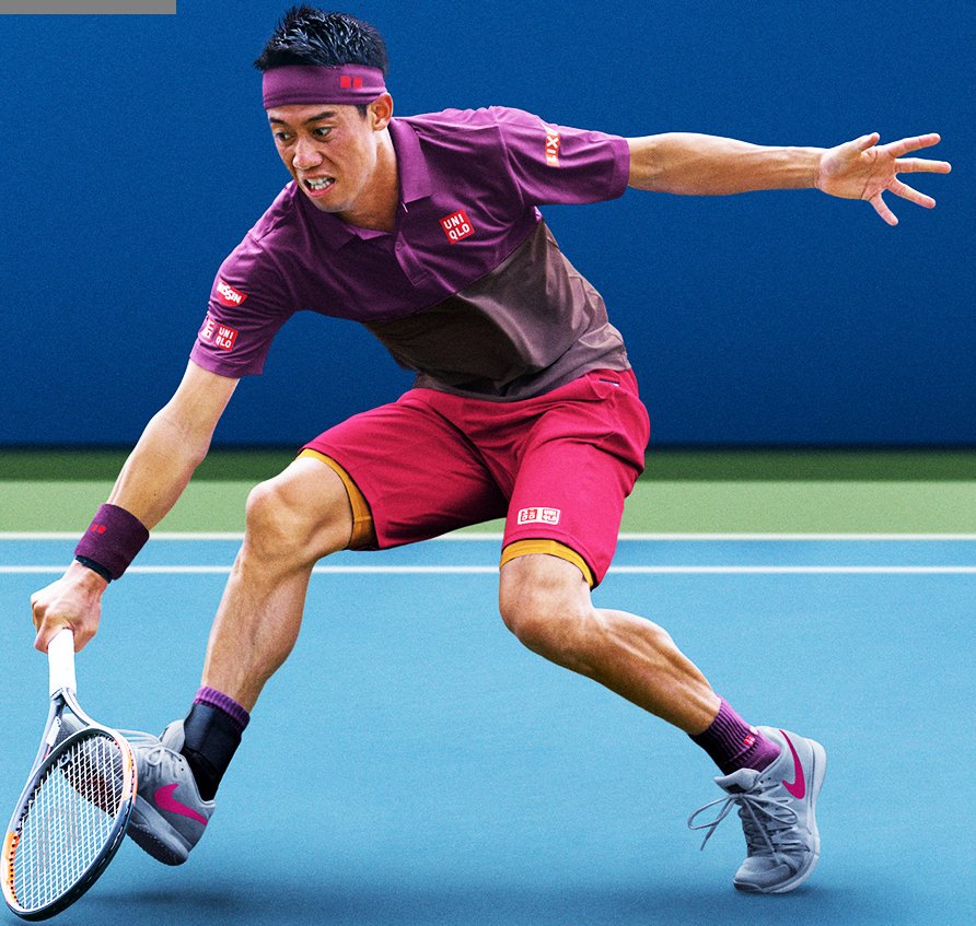 Bộ quần áo thể thao tennis, pickleball, gofl chính hãng Uniqlo Nishikori Us open 2018 -405029