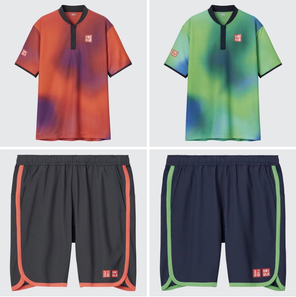 Bộ quần áo thể thao tennis, pickleball chính hãng Uniqlo Nishikori Pháp mở rộng 2024 - 461638-461639