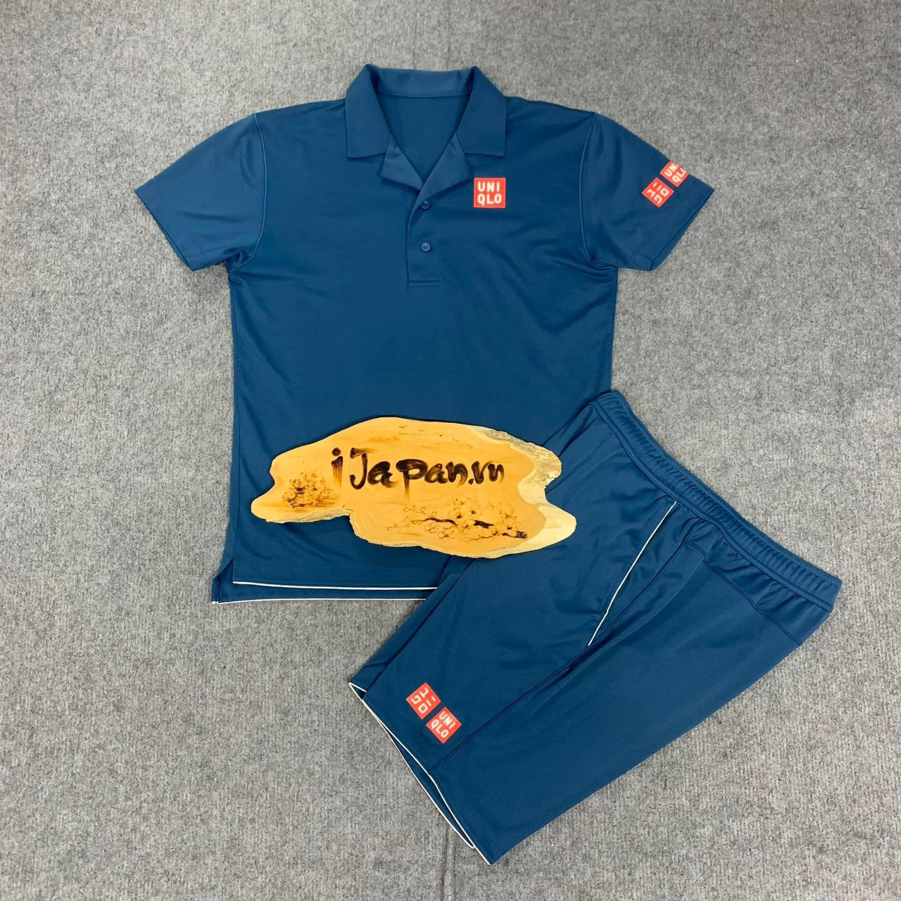 Bộ quần áo thể thao tennis, pickleball, gofl chính hãng Uniqlo Úc Open Tennis 2019 màu xanh- 417794