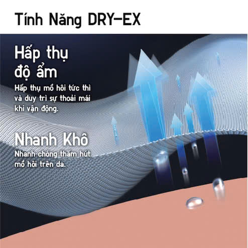 Bộ thể thao tennis, pickleball DRY-EX Áo Thun Cổ Tròn chính hãng uniqIo-467543