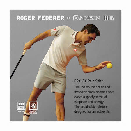 ÁO DRY-EX thể thao tennis, pickleball chính hãng UniqIo ROGER FEDERER BY JW ANDERSON -470847
