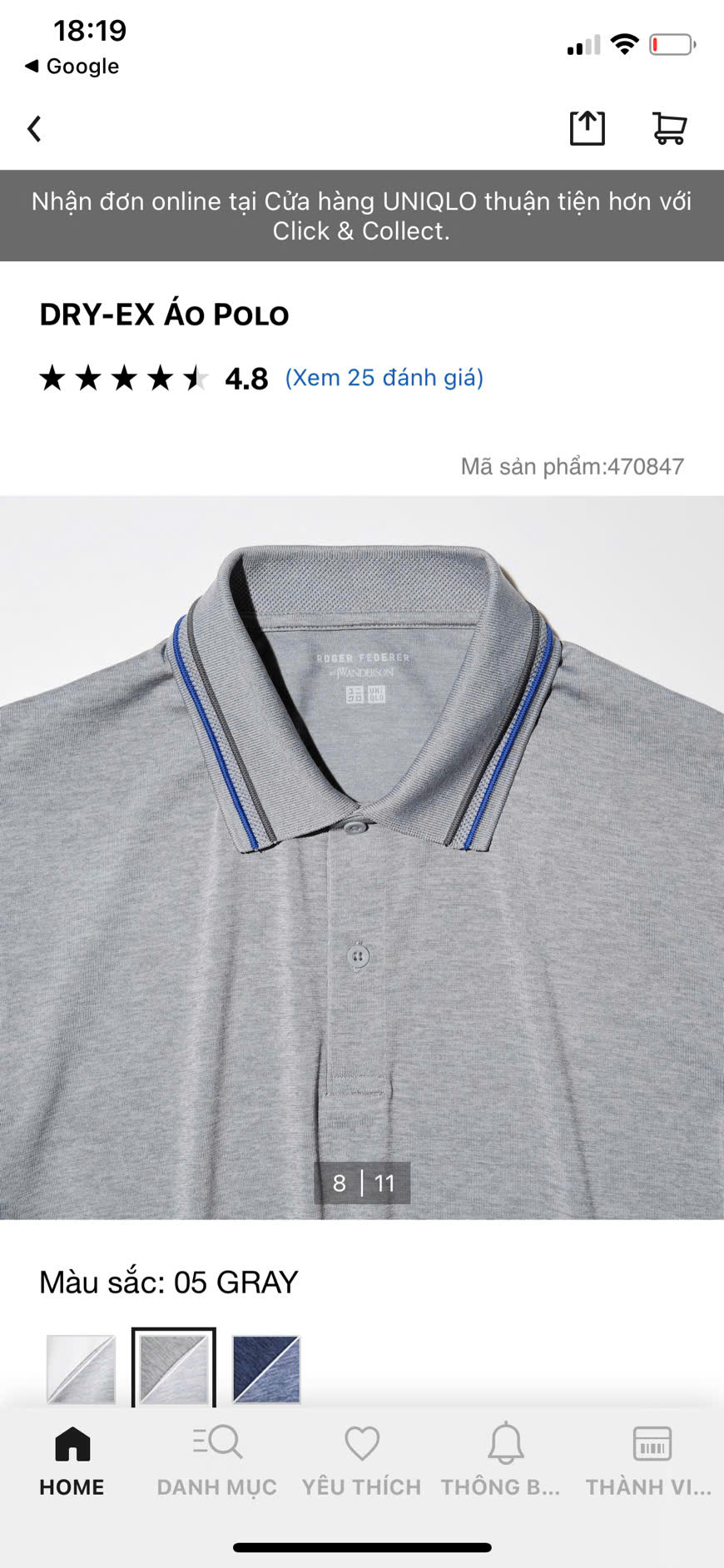 BỘ DRY-EX thể thao tennis, pickleball chính hãng UniqIo ROGER FEDERER BY JW ANDERSON -470847