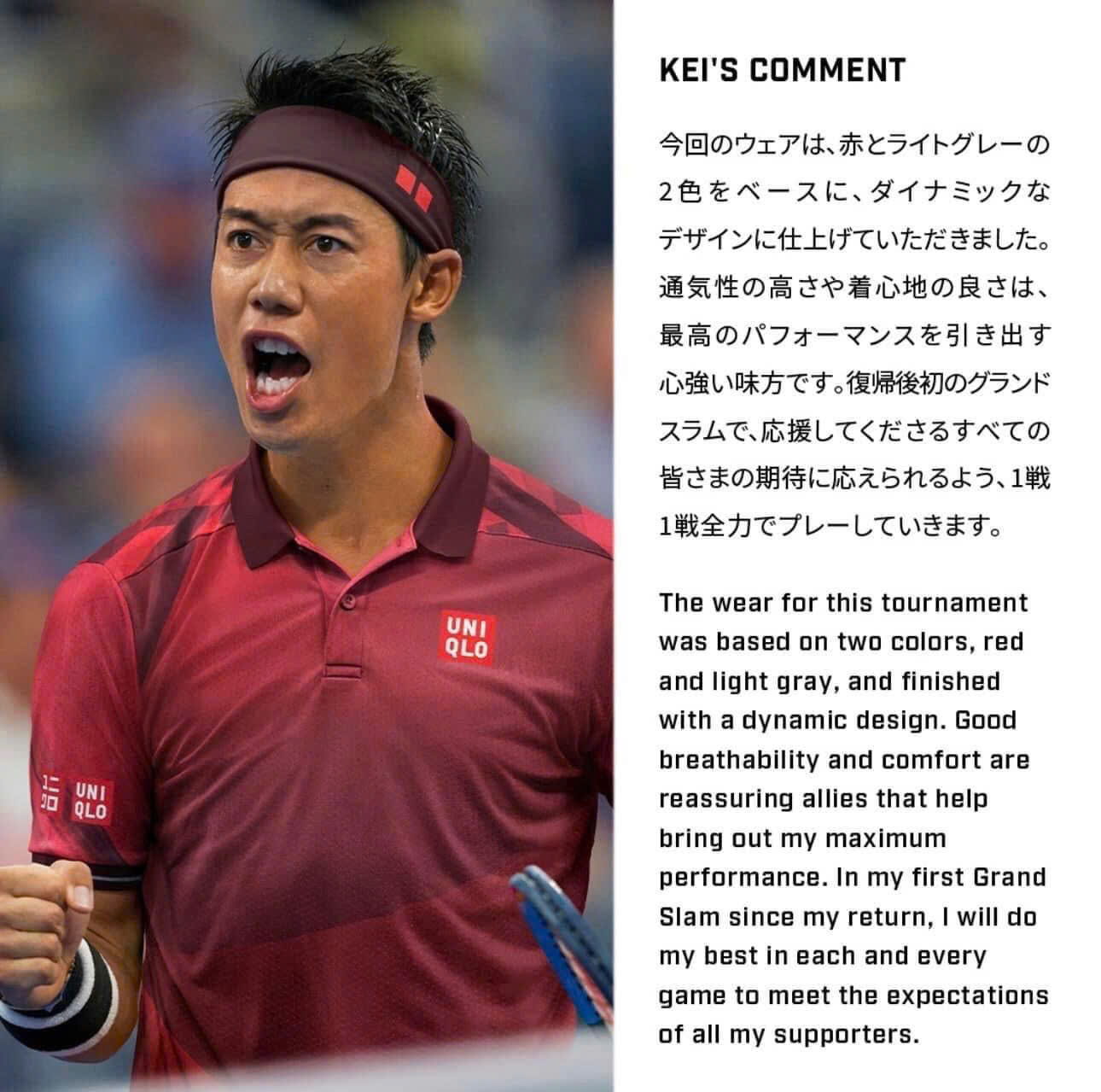 Áo thể thao tennis, pickleball chính hãng Uniqlo Nishikori Us open 2023 - 458043