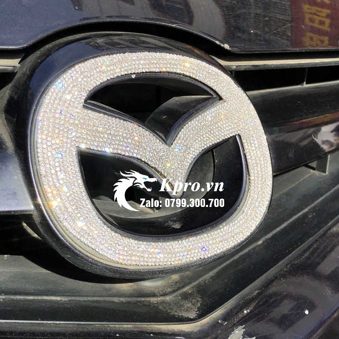 Miếng dán đính đá trang trí logo đầu xe - đuôi xe Mazda