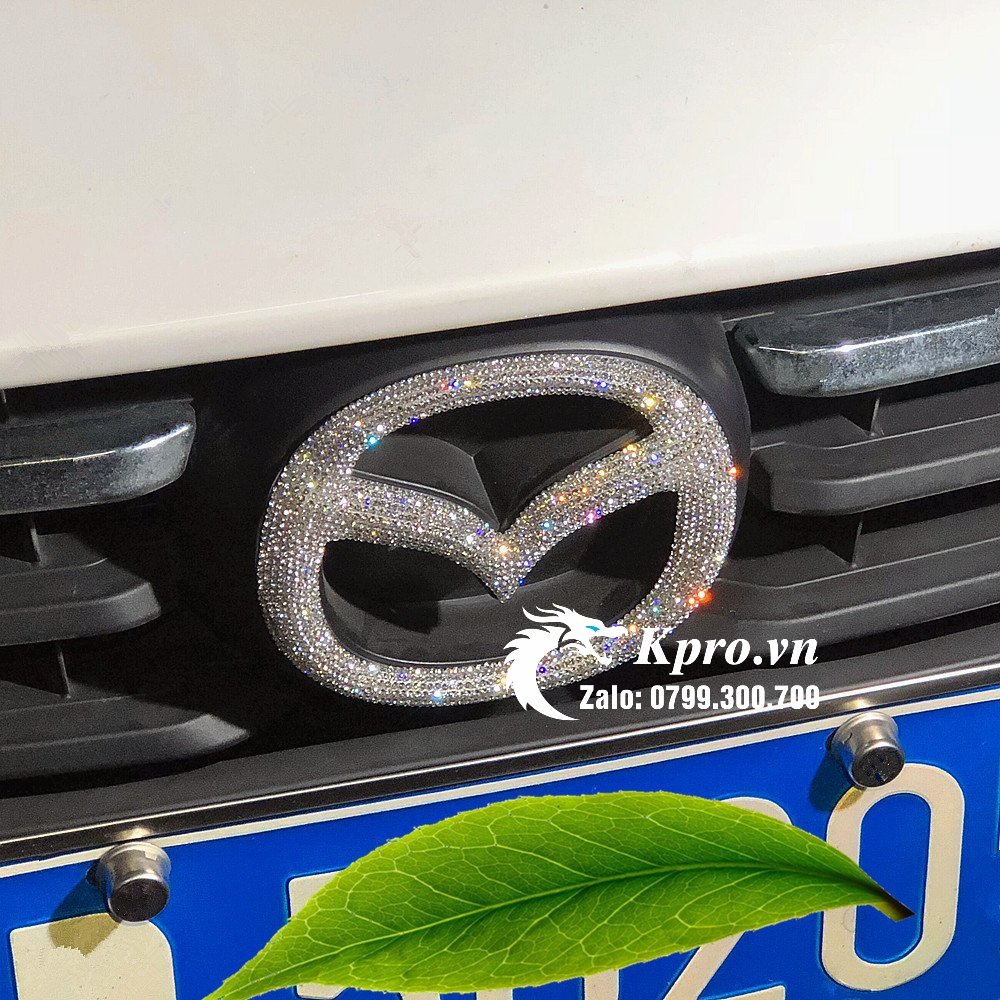 Miếng dán đính đá trang trí logo đầu xe - đuôi xe Mazda