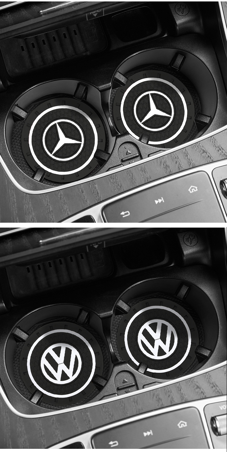 Miếng lót ly hộc nước ô tô cao su có logo