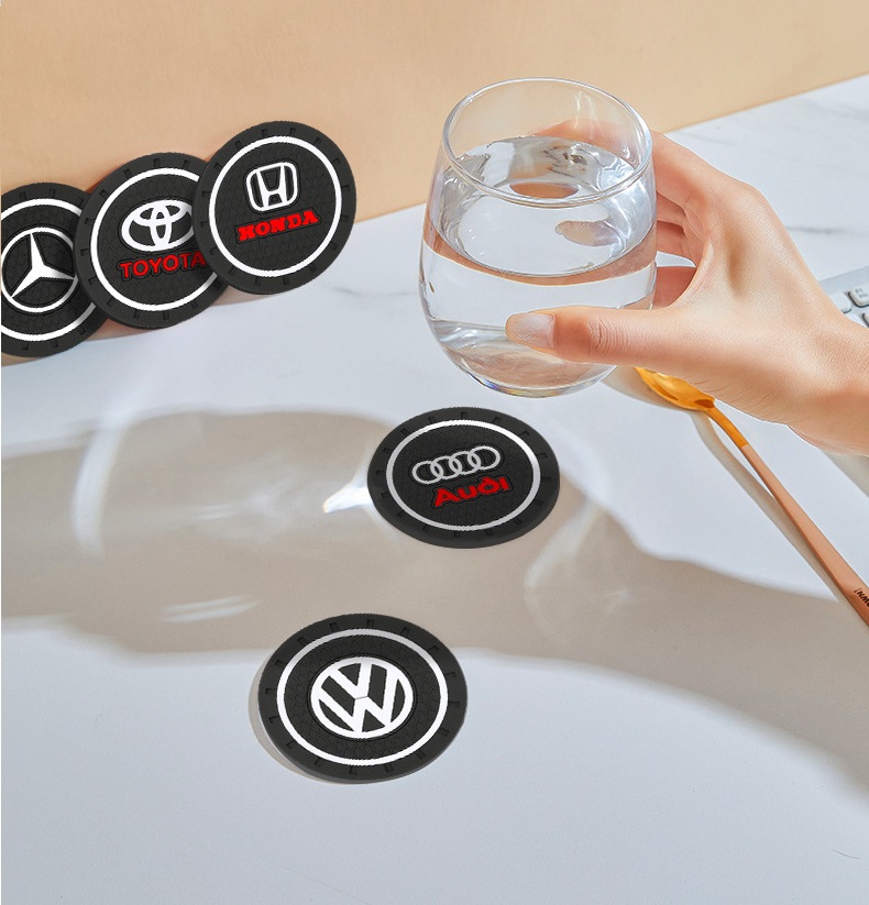 Miếng lót ly hộc nước ô tô cao su có logo