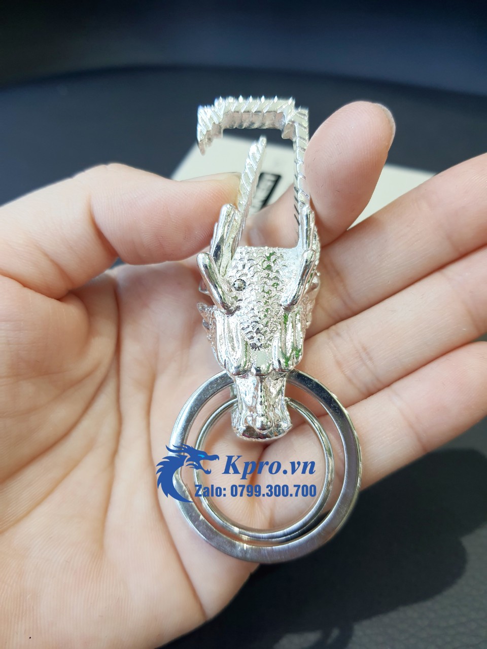 Móc Khóa Đầu Rồng - Bạc