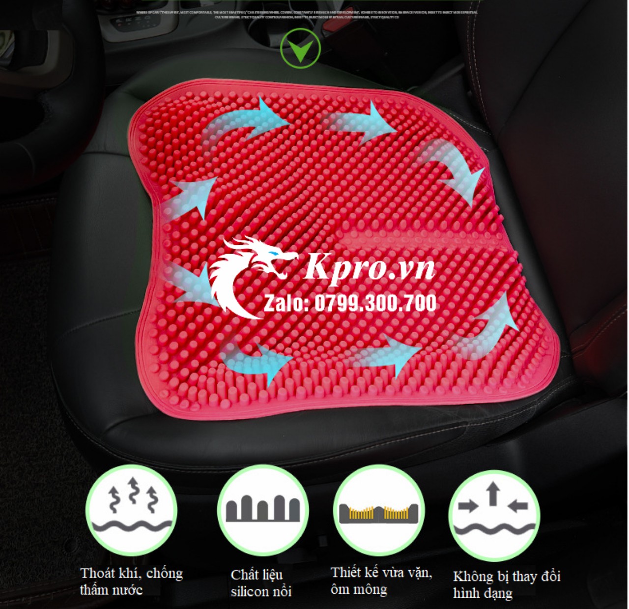 Lót ghế ô tô silicon (Hàng cao cấp)