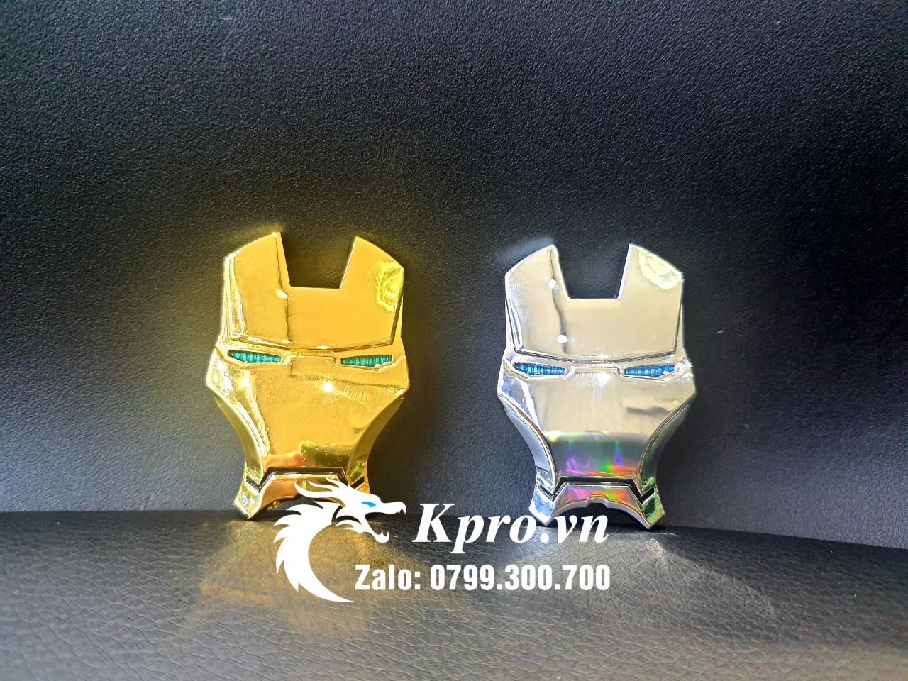 Hình dánh kim loại iron man M1 trang trí ngoại thất ô tô
