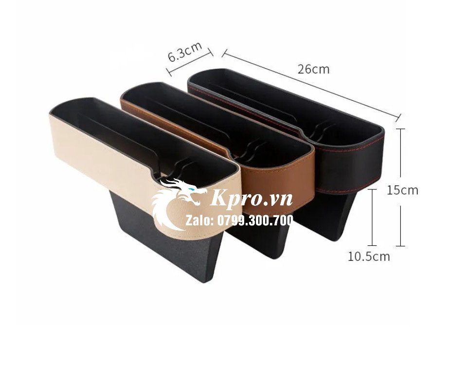 Khay Đựng Đồ Khe Ghế Trước vân carbon có logo