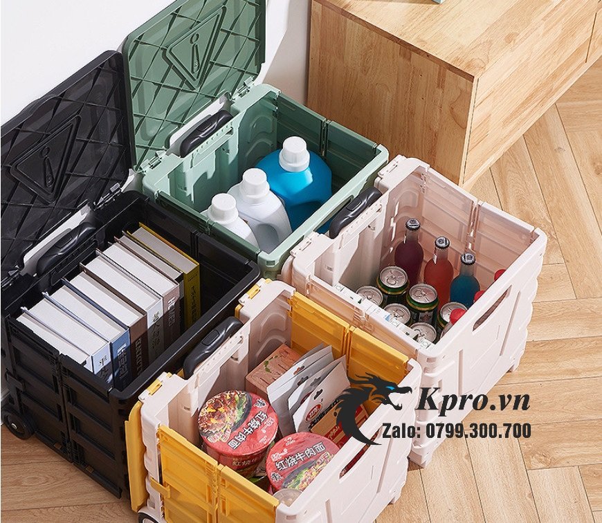 Thùng Đựng Có Bánh Xe + Tay Kéo