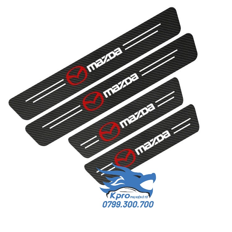 Decal vân carbon chống trầy bậc cửa (loại dầy)