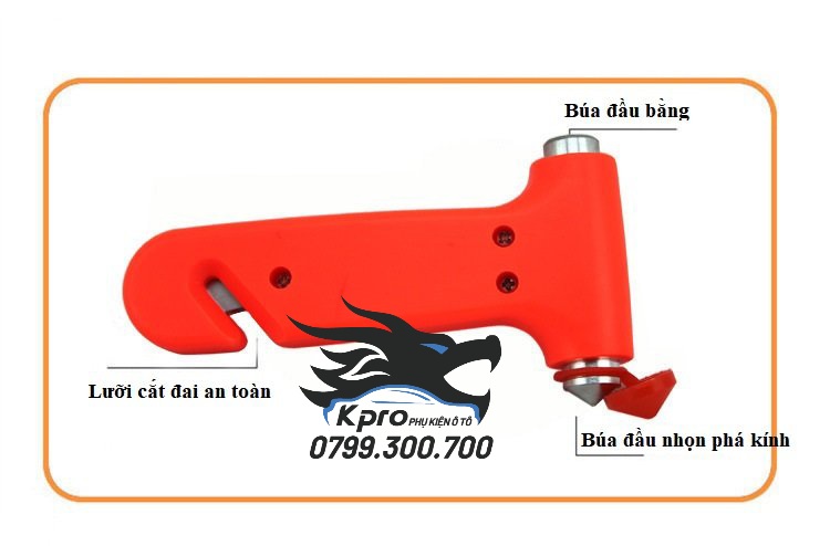 Búa phá kính + cắt dây đai