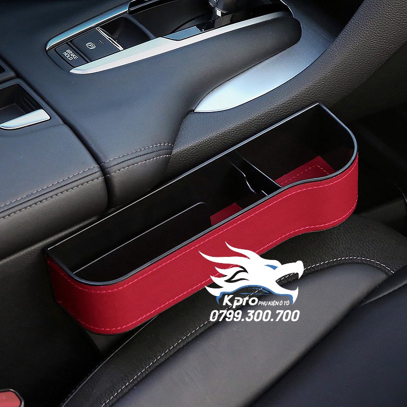 Khay Đựng Đồ Khe Ghế Trước vân carbon có logo