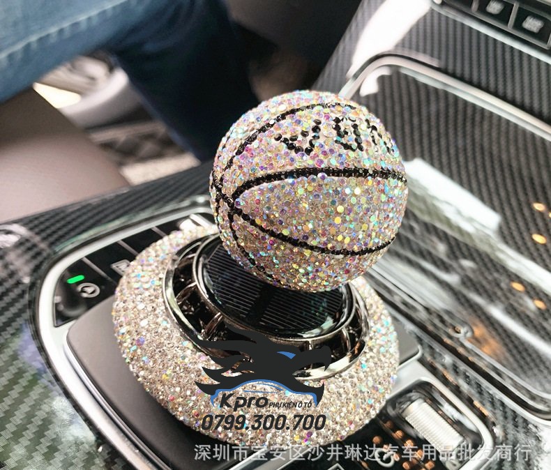 Sáp thơm bóng rổ xoay vô cực đính đá