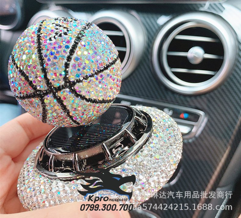 Sáp thơm bóng rổ xoay vô cực đính đá