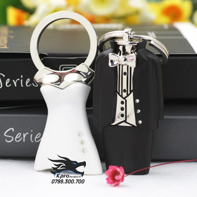 Móc Khóa ô tô, xe máy cô dâu + chú rể