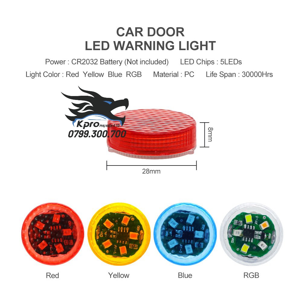 Bộ 2 cái đèn Led Cảnh Báo Mở Cửa