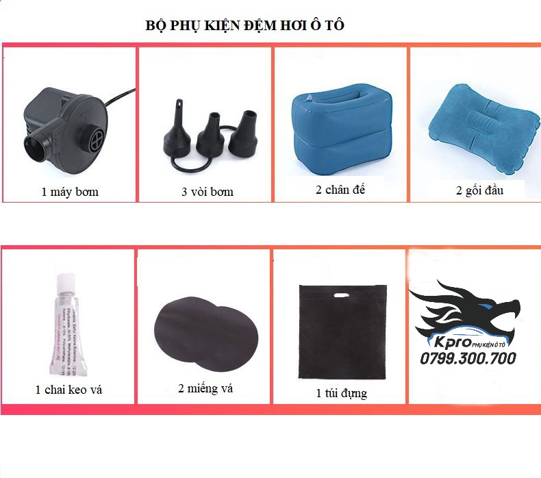 Đệm hơi chân đế rời dành cho ô tô, xe hơi (Hàng cao cấp)