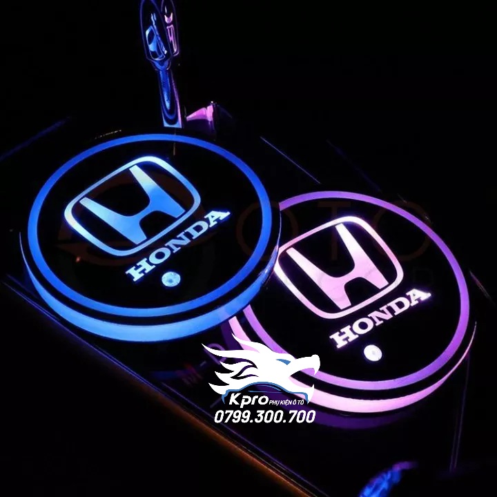 Bộ 2 cái lót ly đèn led ô tô chuyển đổi 7 màu