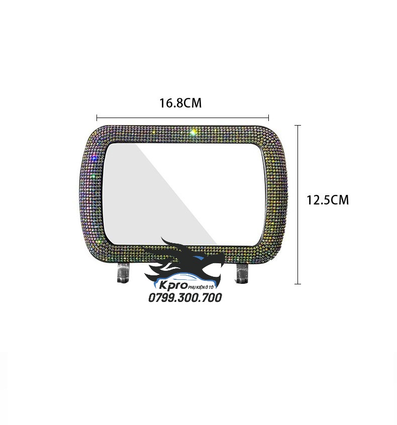 Gương trang điểm ô tô đính đá màu (hàng loại 2 không đèn led)