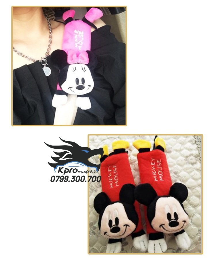 Bọc đai an toàn ô tô chuột Mickey