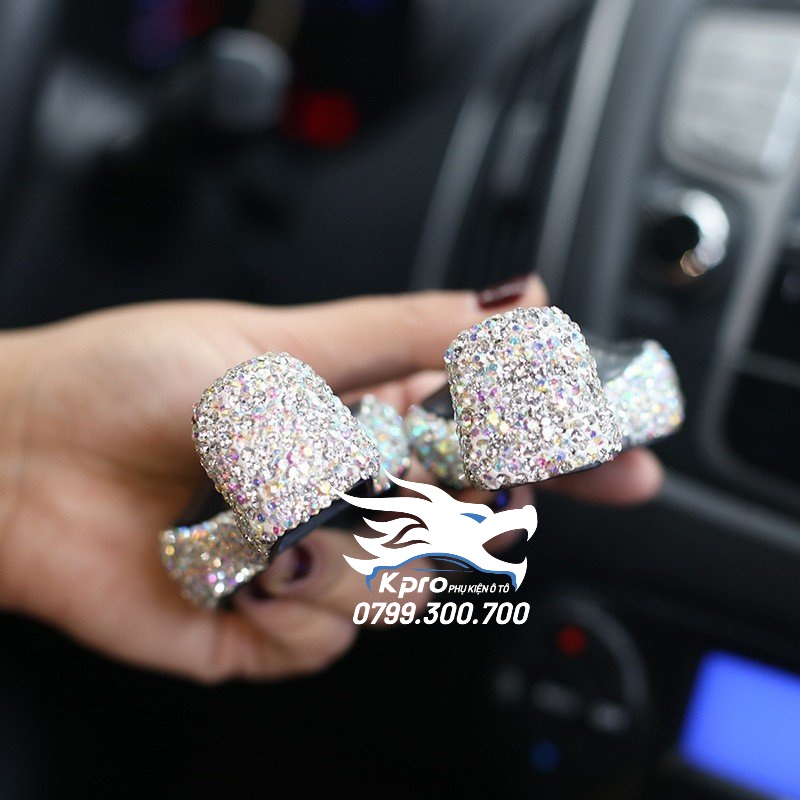 Móc đồ ghế sau ô tô nhựa đính đá (Cặp) - hàng loại 1