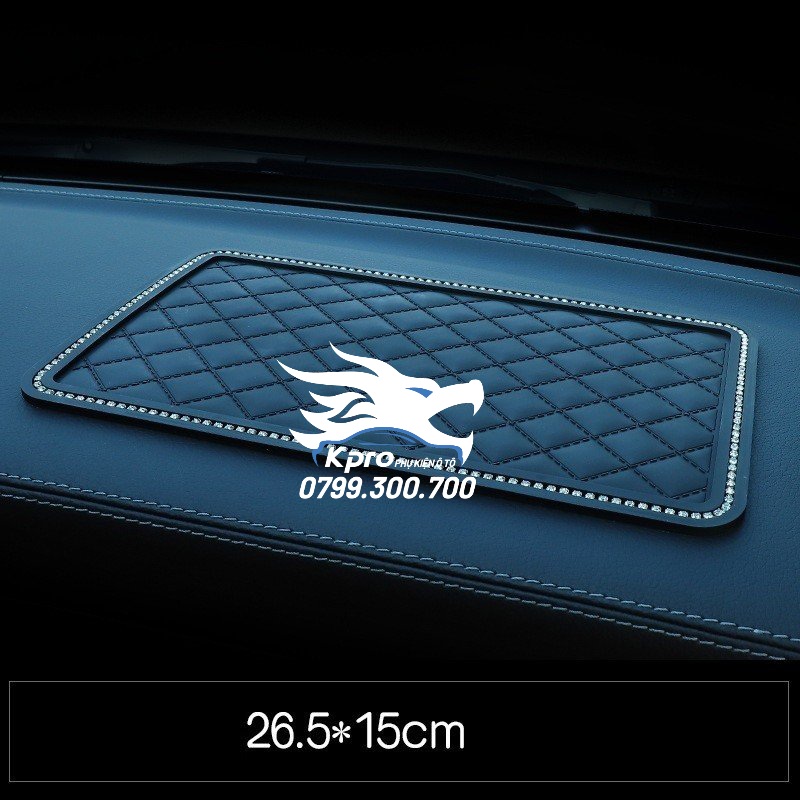 Thảm chống trượt taplo ô tô viền đá lớn (26.5cm x 15cm)