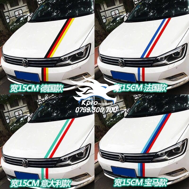 Decal dán trang trí nắp capo ô tô (0.15m * 1m)