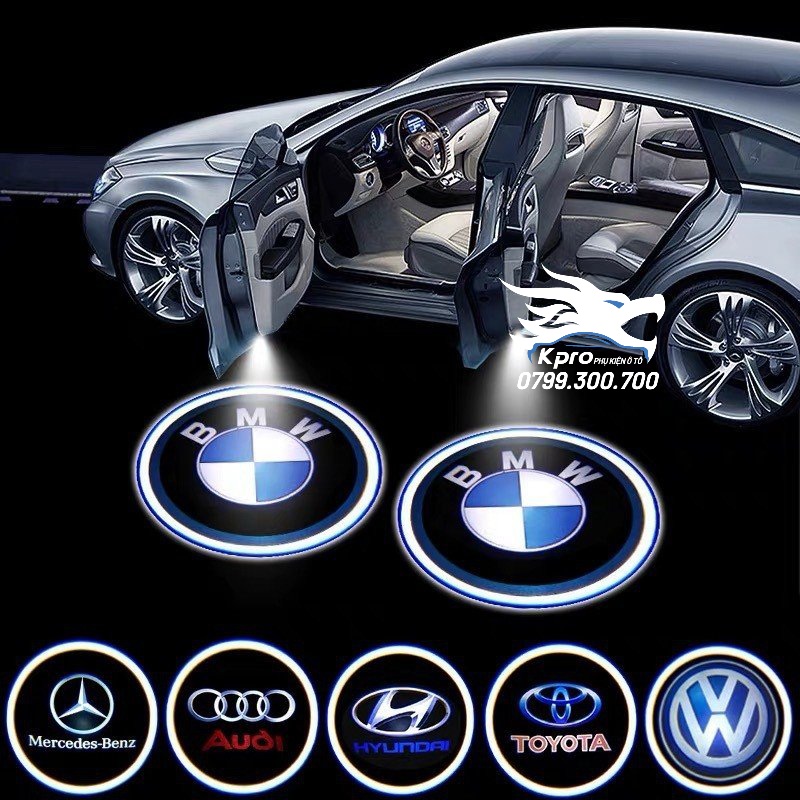 Bộ 2 đèn led logo gắn cửa ô tô