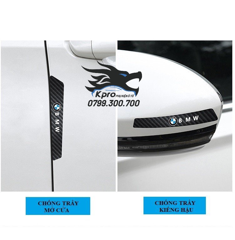 Chống trầy hõm tay + tay cầm cửa ô tô có dạ quang logo (8 miếng)
