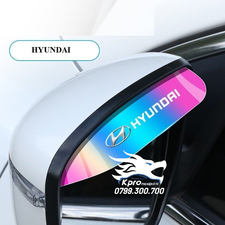 Bộ 2 miếng vè che mưa gương hậu ô tô phản quang 7 màu có logo