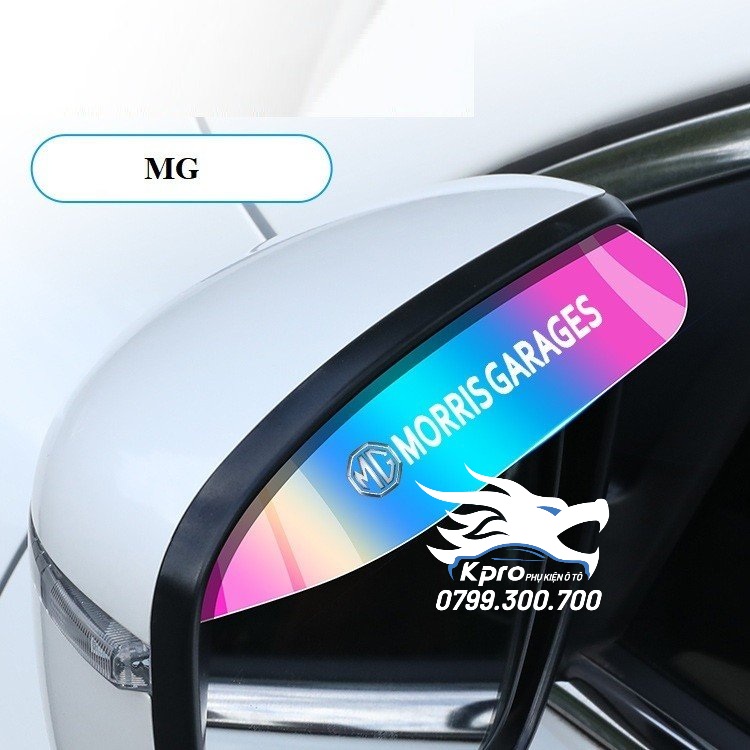 Bộ 2 miếng vè che mưa gương hậu ô tô phản quang 7 màu có logo