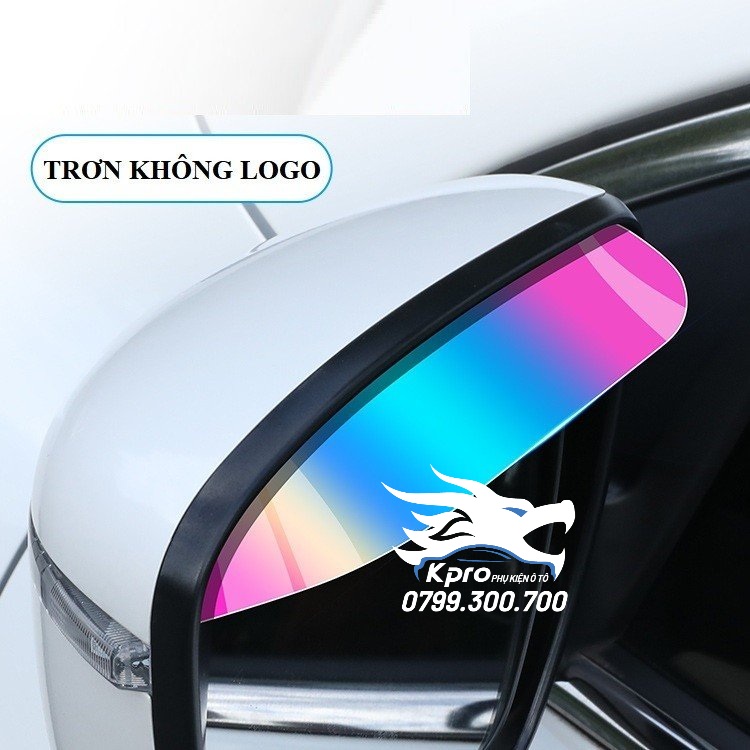 Bộ 2 miếng vè che mưa gương hậu ô tô phản quang 7 màu có logo